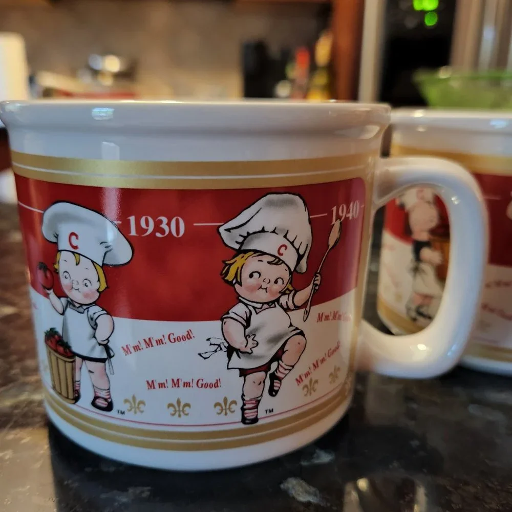 Two Campbell's Soup Mugs/ Bowls Dated 2001